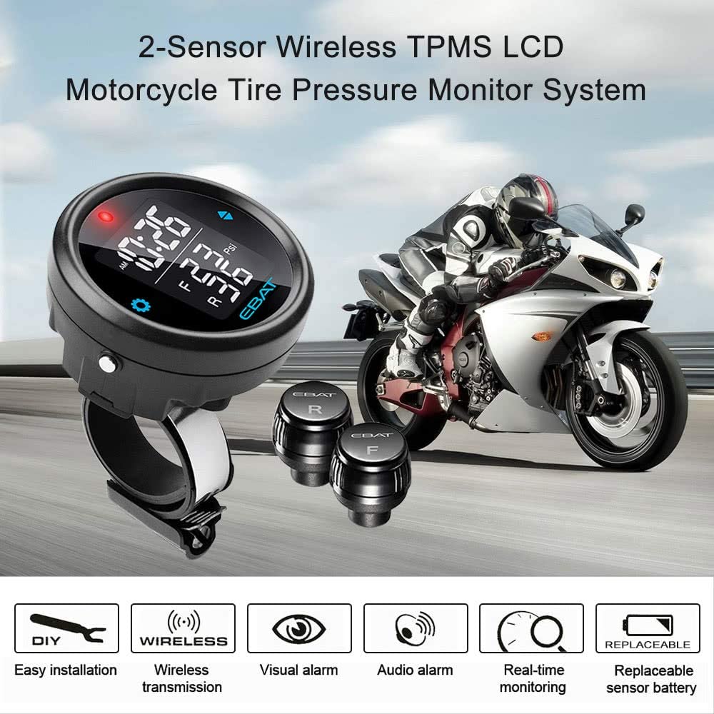 STEEL MATE Motorcycle TPMS and Wireless Helmet Light Combo Get A Free Iron  Sheet