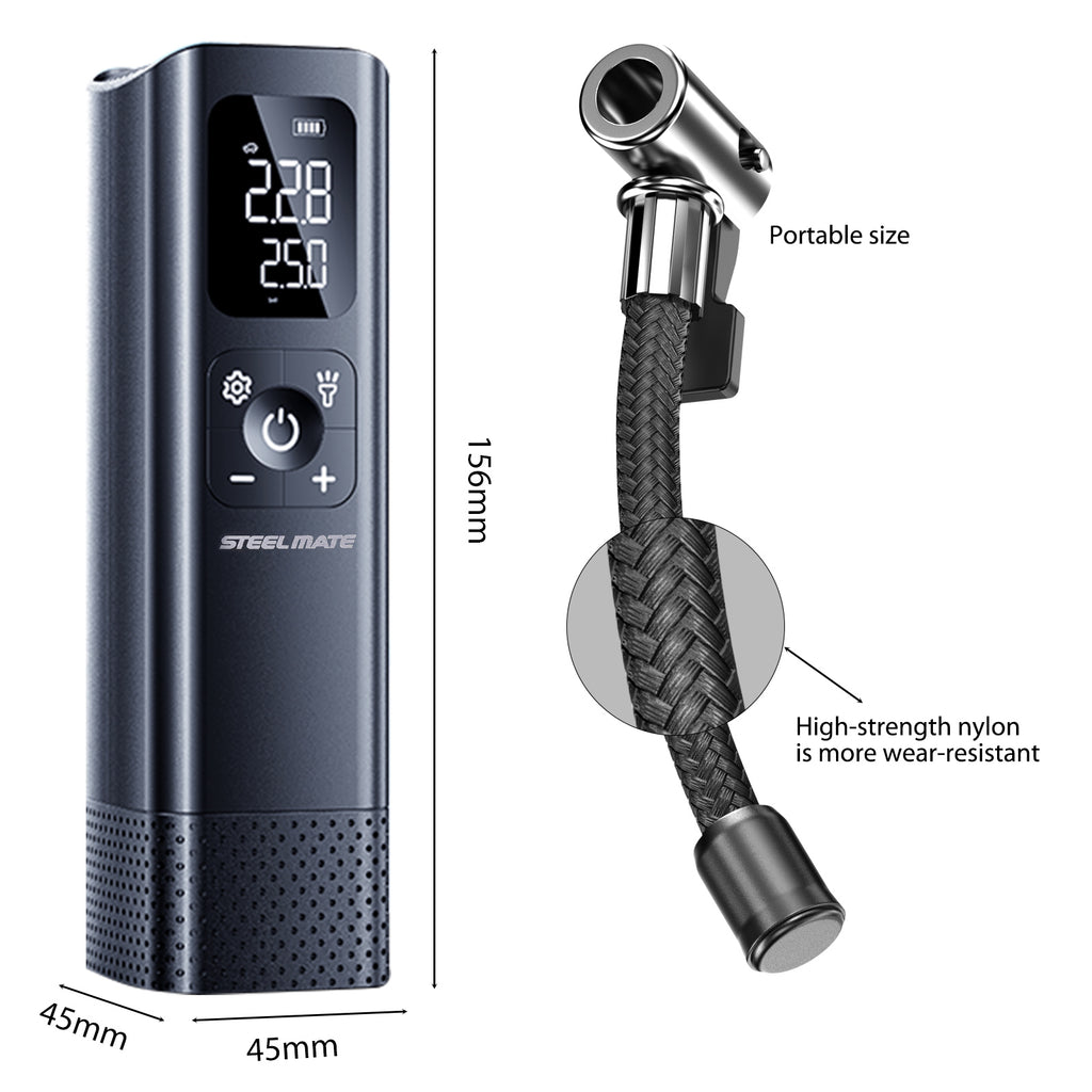 electric air compressor for bicycle tires STEEL MATE T15A Tire Inflator Portable Air Compressor