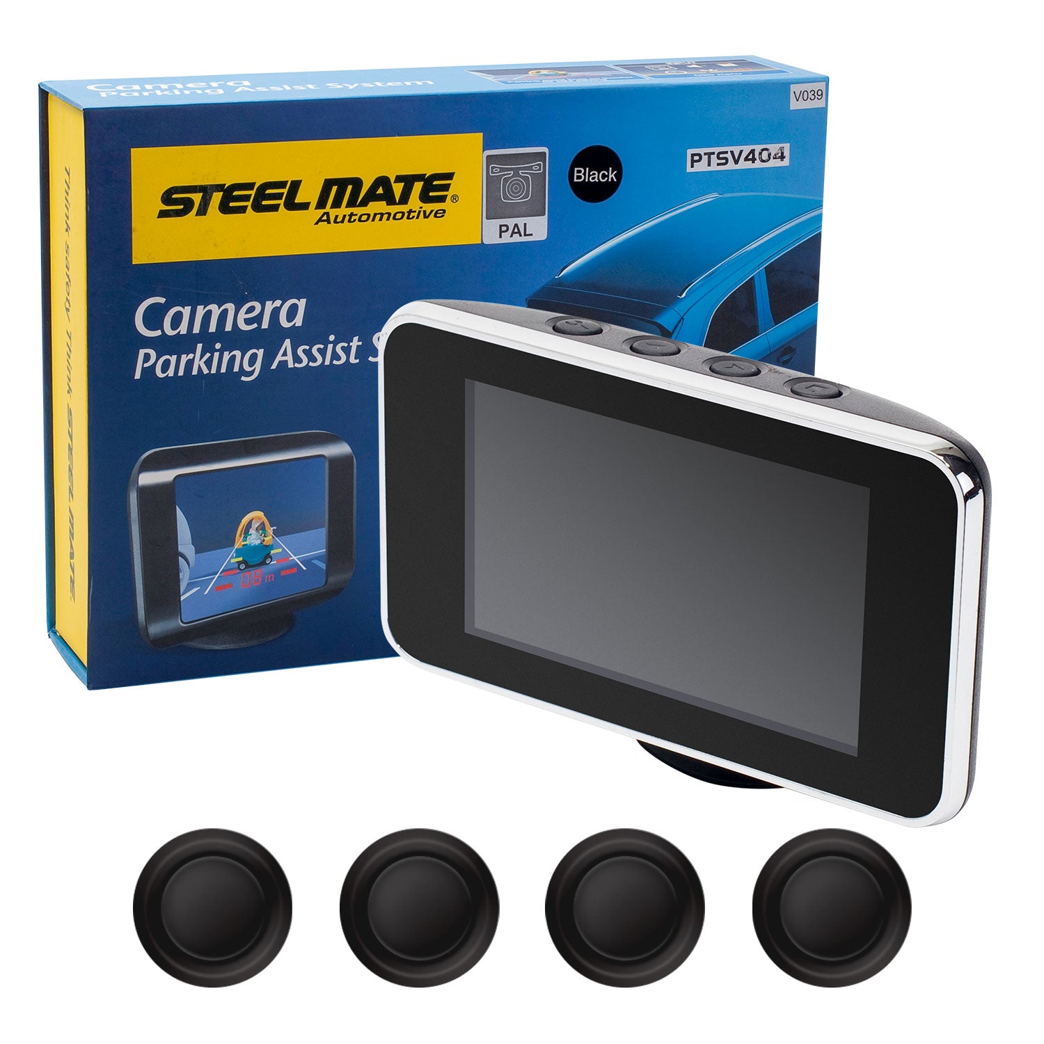 STEELMATE Backup Camera Kit with 4 Parking Sensors System HD Monitor
