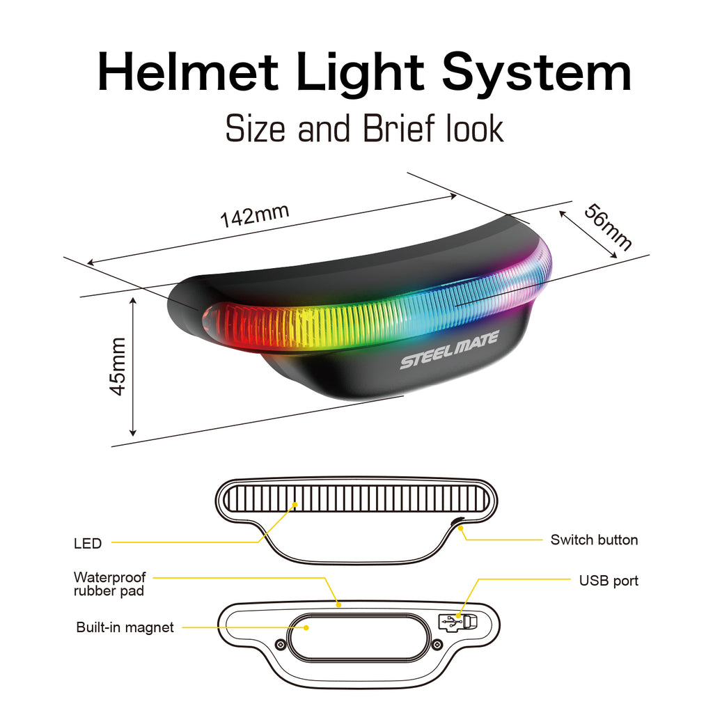 Steel MATE Helmet Light System Wireless Motorcycle Helmet Signal Light – Steelmateus Steel MATE Helmet Light System Wireless Motorcycle Helmet Signal Light – Steelmateus
