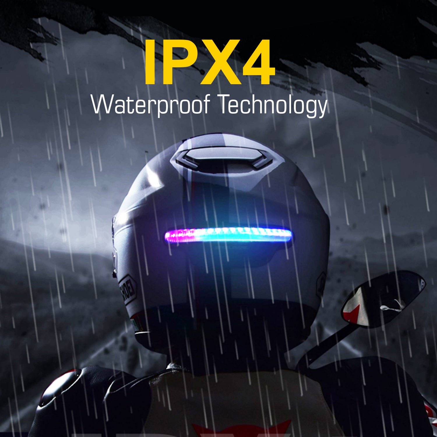 STEEL MATE Wireless Helmet Brake Light and Running Light for Motorcycl