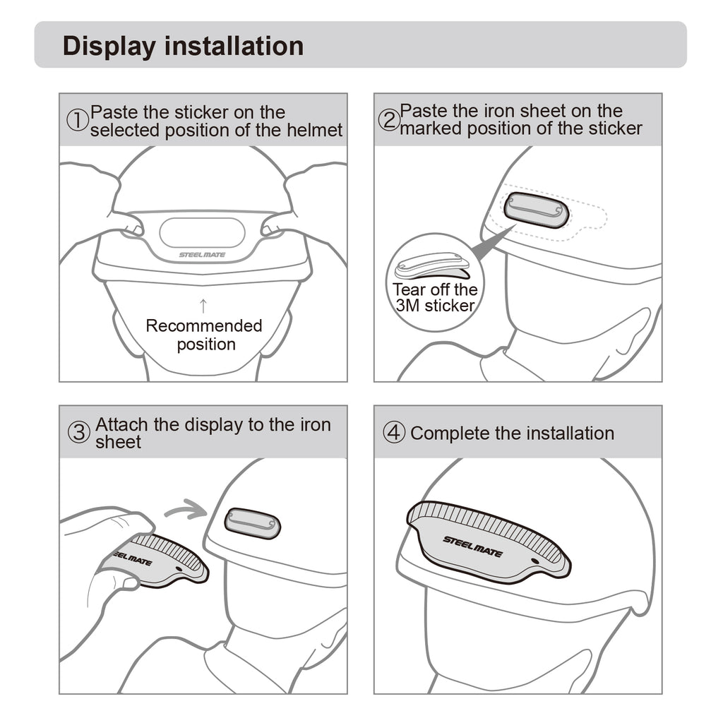 STEEL MATE H2 Wireless Helmet Brake Light Rechargeable LED STEEL - Foto 12
