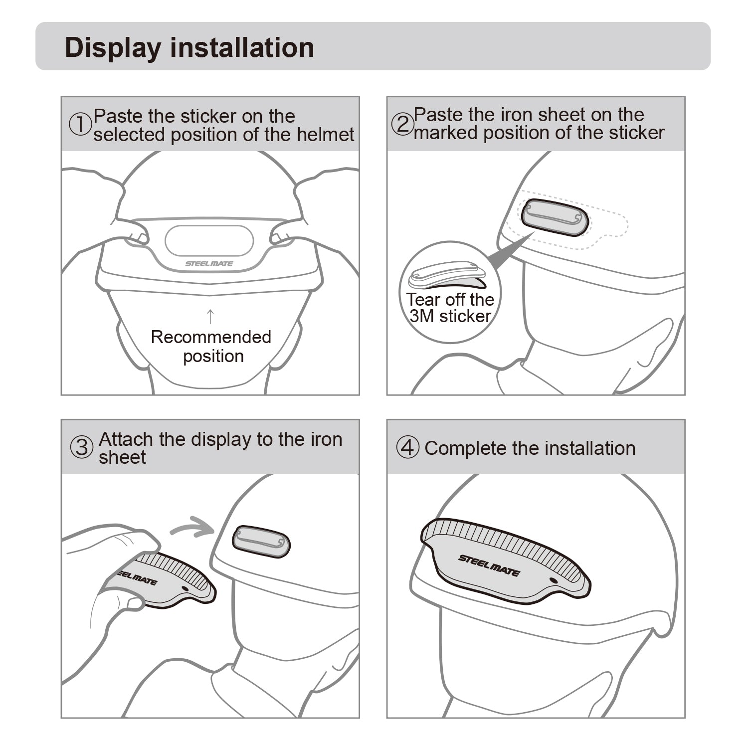 Steel MATE Helmet Light System Wireless Motorcycle Helmet Signal Light